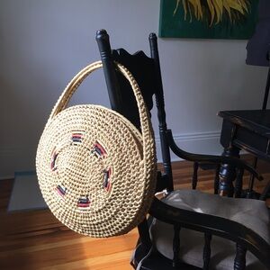 Straw Circle Tote Bag